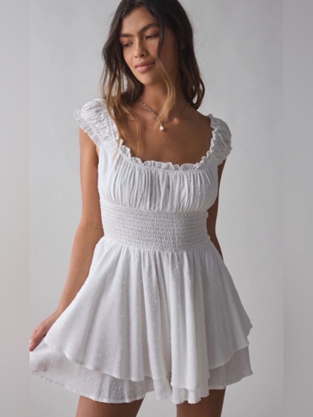Urban Outfitters Roise Smocked Tiered Ruffle Dress
